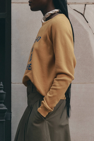 The Fleece Rookie Sweatshirt W/ Growling Panther Graphic | Mustard