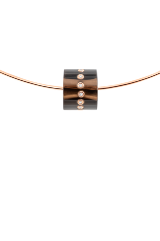 Short Bead with Diamonds | Smokey Quartz