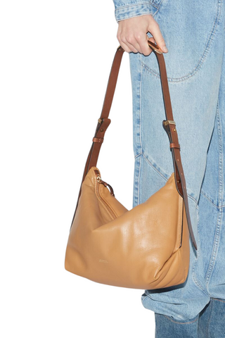 Leyden Leather Shoulder Bag | Golden Beige