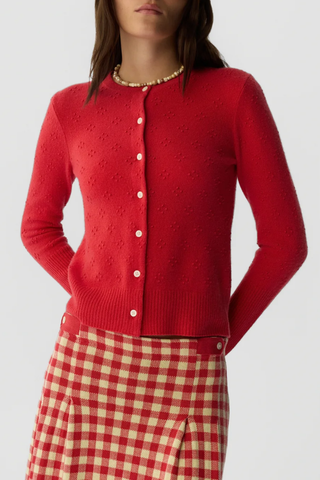 Compass Jane Cardigan | Scarlet