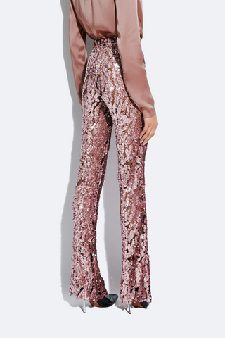 Sequin Flare Pant | Mauve