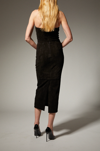 Suede Tube Dress | Black