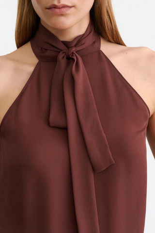 Alla Halterneck Top | Burgundy