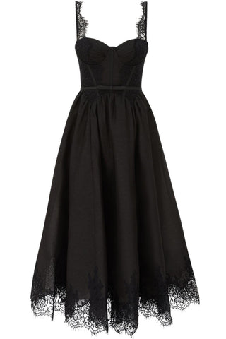 Valiant Lace Trim Midi Dress | Black