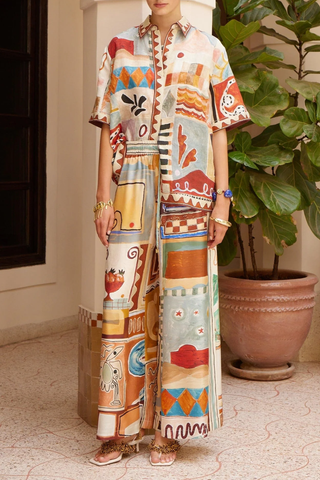 Michelle Silk Pant | Multi