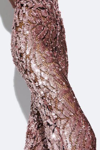 Sequin Flare Pant | Mauve