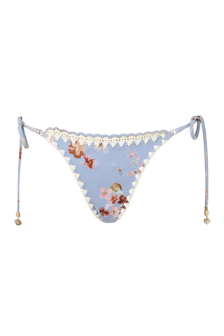 Awaken Crochet Edge Tie Pant | Chambray Floral