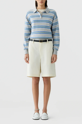 Collegiate Stripe Polo | Stone Combo