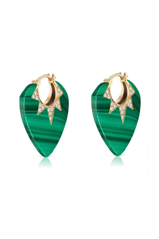 Classic Guitar Pick Earrings | Malachite