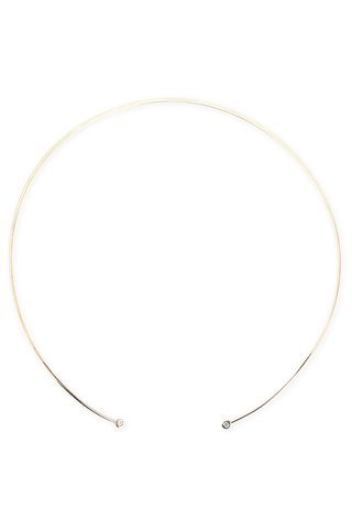 14K Gold Hug Collar Necklace with Diamonds