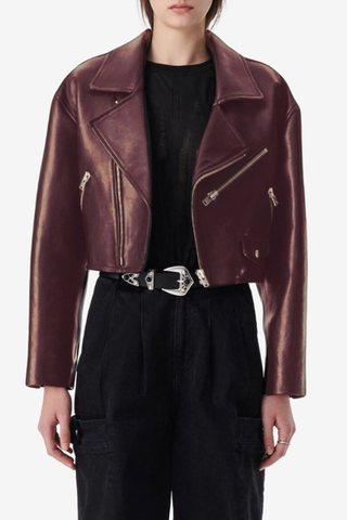 Castilli Leather Jacket | Burgundy