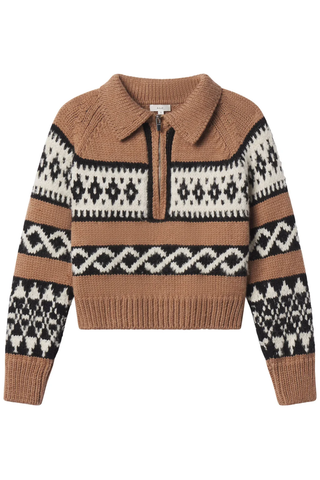 Carter Merino Fairisle Sweater | Camel Multi