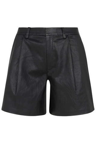 Leather Trouser Shorts | Black