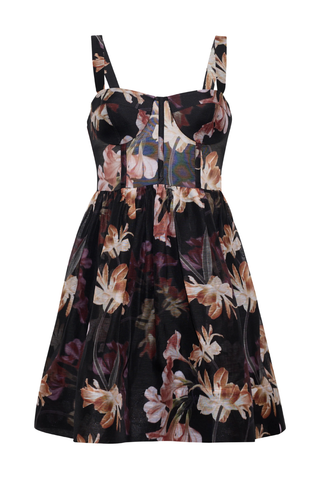 Pheobe Mini Dress | Elysian Flora Black