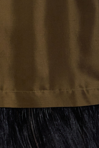 La Scala Shirt With Feathers | Solid Moss Green