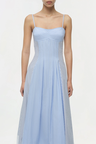 Chamberlain Cotton Midi Dress | Periwinkle Multi Stripe