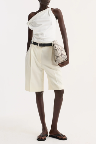 Sculptural Cotton Silk Top | Off White