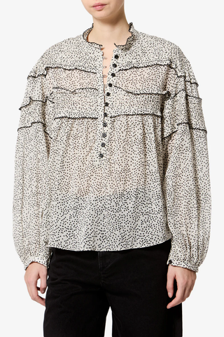 Doane Blouse | Ecru/Black