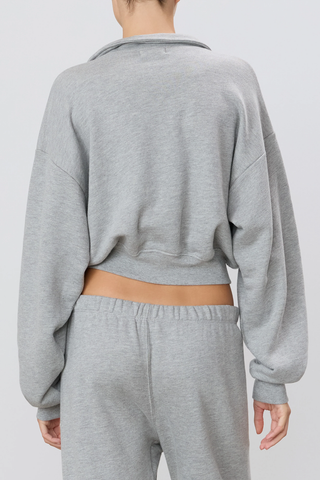 Cropped Half-Zip Sweatshirt | Heather Grey