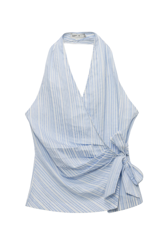 Bria S/L Top | Blue Stripe