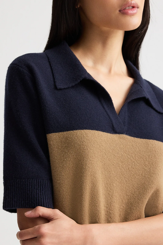 Slightly Oversized Polo | Blueberry/Ermine