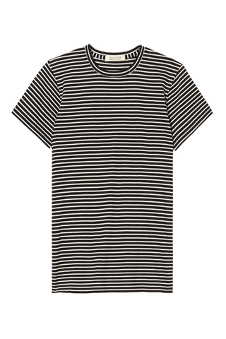 Lana Crewneck Tee | Black/Ivory Stripe