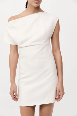 Asymmetric Mini Dress | Ivory