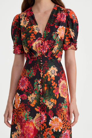 Lea Long Dress | Aster Flame