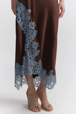 Olivia Midi Skirt | Ganache/French Blue