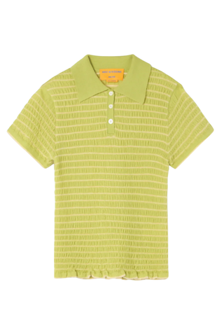 Smocked Shrunken Polo | Evoo / Butter