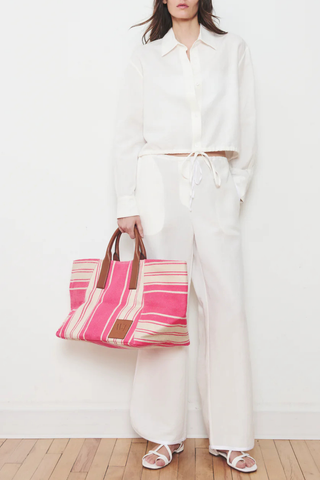 The Riviera Tote | Fuchsia Stripe