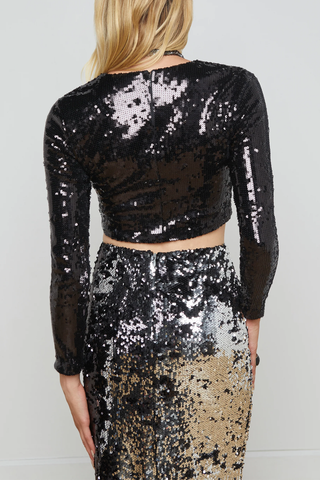 Rogan Sequin Top | Black