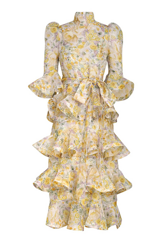 Harmony Tiered Midi Dress | Citrus Garden Print