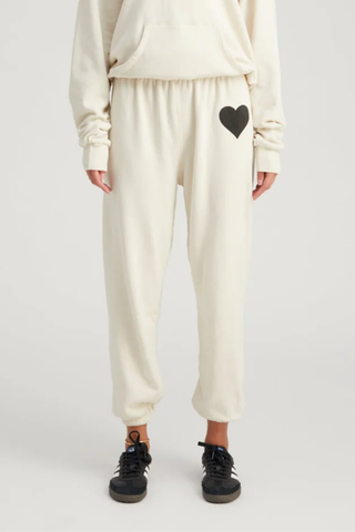 Heart Sweatpants | Vintage White