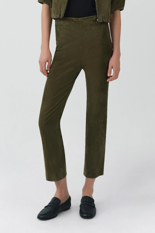 Veda Cropped Suede Pant | Sea Turtle