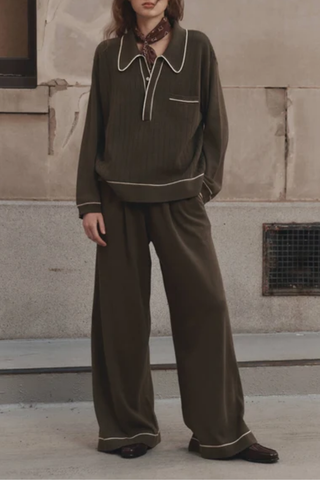 The Menswear Tipping Polo | Olive