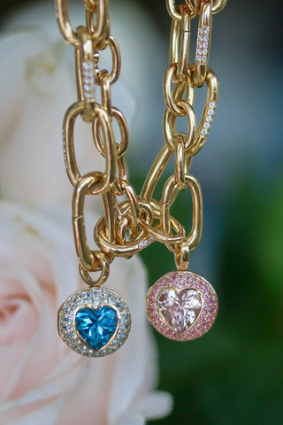 Morganite "Peekaboo" Heart Ball Locket Necklace | Pink Sapphire