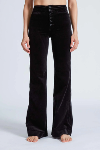 Brighton Wide Leg Pant | Black Velvet