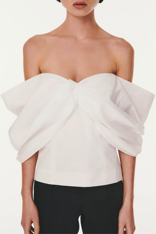 Farfalle-N Off Your Shoulder Top | White