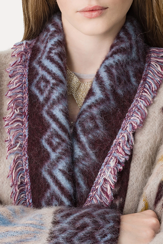 Baby Alpaca Jacquard "Sogni" Long Cardigan | Avorio