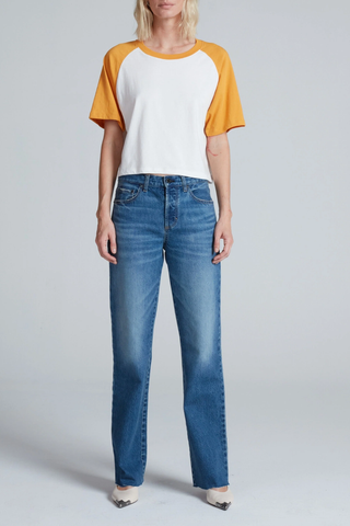 Short Sleeve Baseball Tee | Mustard