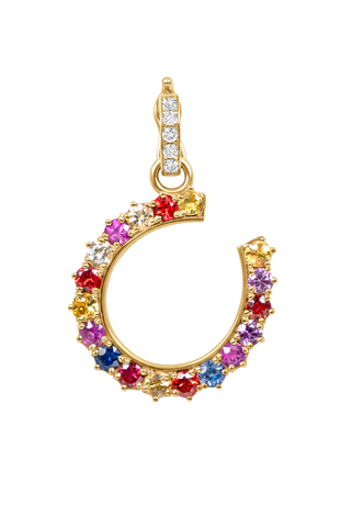 Mini Horseshoe Charm | Rainbow Sapphire