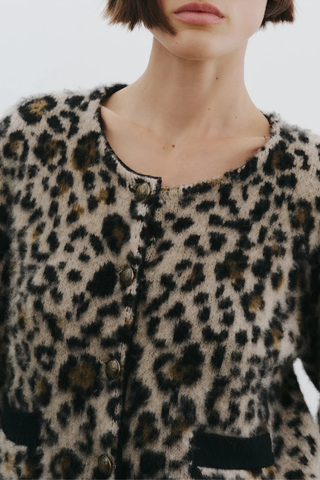 Beyton Cardigan | Jute Leopard