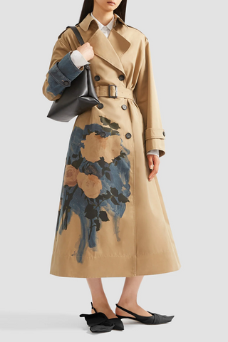 Trench Coat | Brushstroke Rose Camel