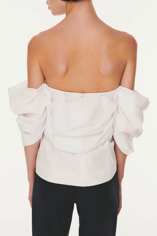 Farfalle-N Off Your Shoulder Top | White