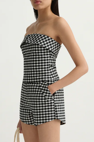 Chiara Strapless Top | Black/White