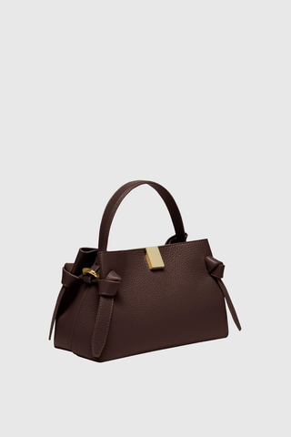 Mini Gyoza Leather Handbag | Espresso