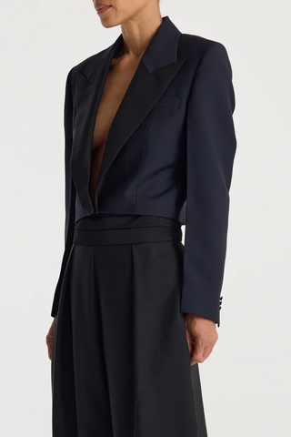 Cropped Blazer | Navy