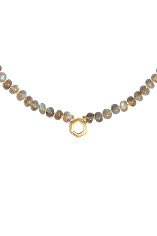 18" Multi Bead & Gold Foundation Necklace | Labradorite