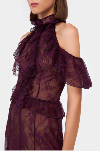 Morgana Floral Lace Gown | Mauve